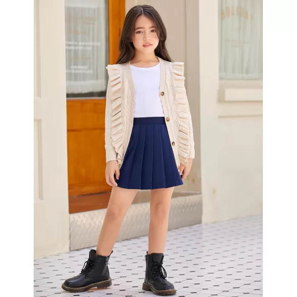 Arshiner Girls Pleated Skirt High Waisted Plaid A-line Skirts with Lining Shorts School Uniform