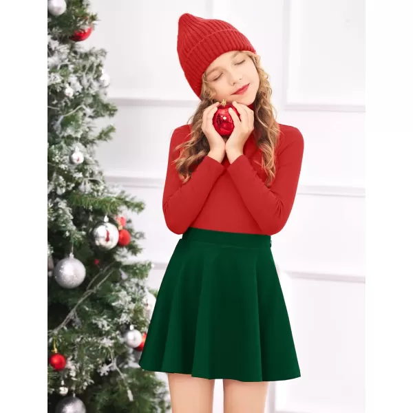 Arshiner Girls Pleated Skirt High Waisted Plaid A-line Skirts with Lining Shorts School Uniform