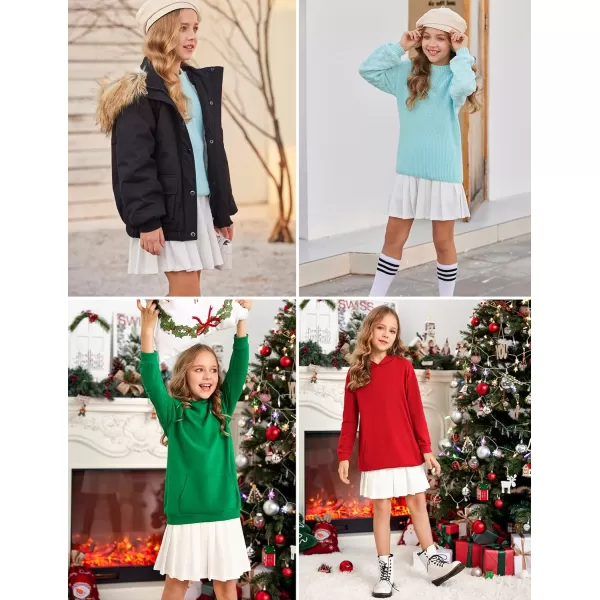 Arshiner Girls Pleated Skirt High Waisted Plaid A-line Skirts with Lining Shorts School Uniform