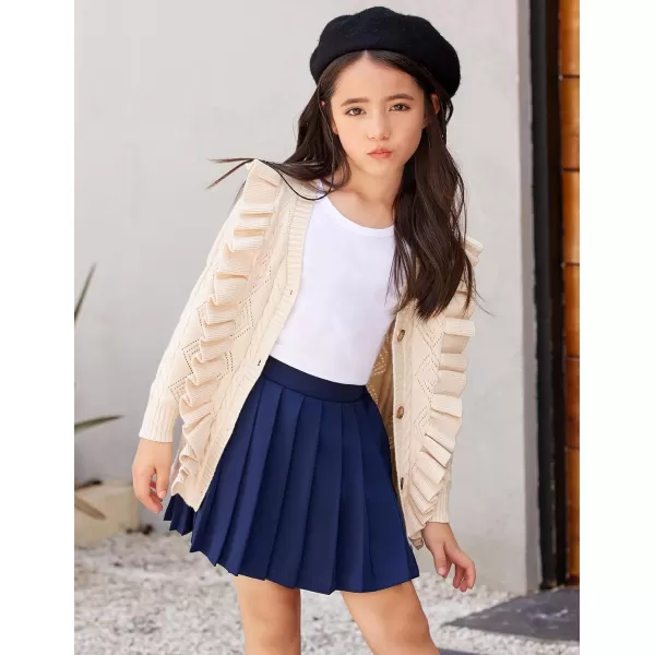 Arshiner Girls Pleated Skirt High Waisted Plaid A-line Skirts with Lining Shorts School Uniform