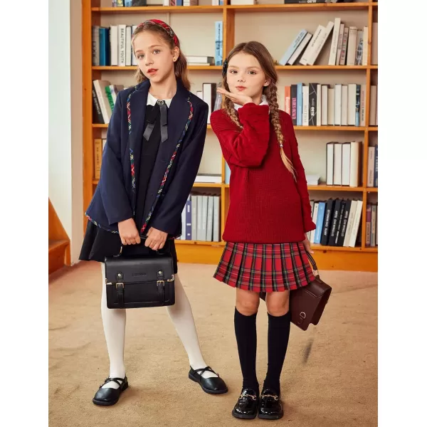 Arshiner Girls Pleated Skirt High Waisted Plaid A-line Skirts with Lining Shorts School Uniform