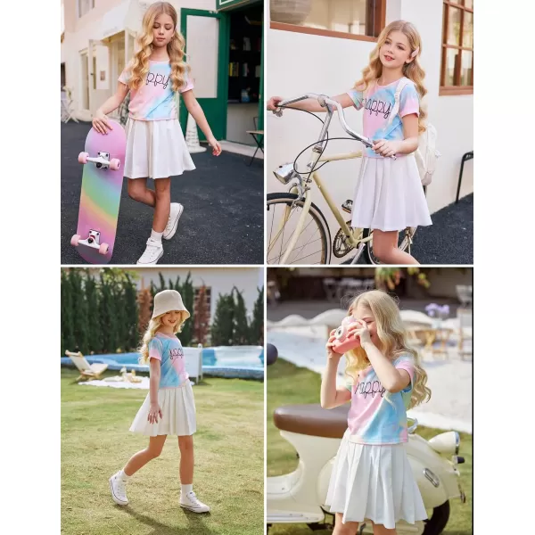 Arshiner Girls Pleated Skirt High Waisted Plaid A-line Skirts with Lining Shorts School Uniform
