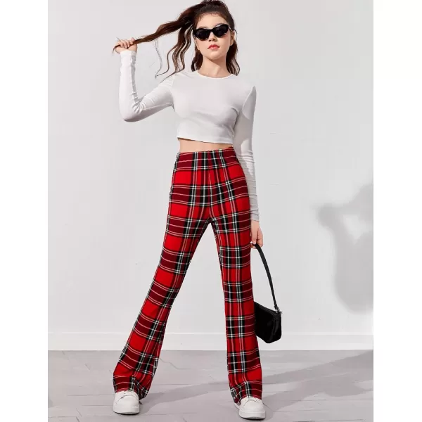 Arshiner Girls Print Flare Leggings Kids Elastic High Waisted Bell Bottoms Yoga Pants with Pockets