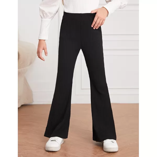 Arshiner Girls Print Flare Leggings Kids Elastic High Waisted Bell Bottoms Yoga Pants with Pockets