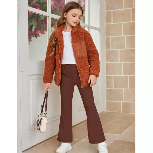 Arshiner Girls Print Flare Leggings Kids Elastic High Waisted Bell Bottoms Yoga Pants with Pockets