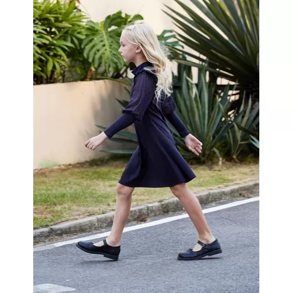 Arshiner Girl's Sheer Contrast Mesh Long Sleeve Stand Collar Casual Vintage Party Dress for 5-13 Years
