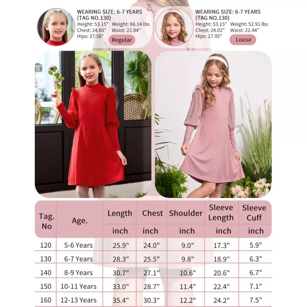 Arshiner Girl's Sheer Contrast Mesh Long Sleeve Stand Collar Casual Vintage Party Dress for 5-13 Years