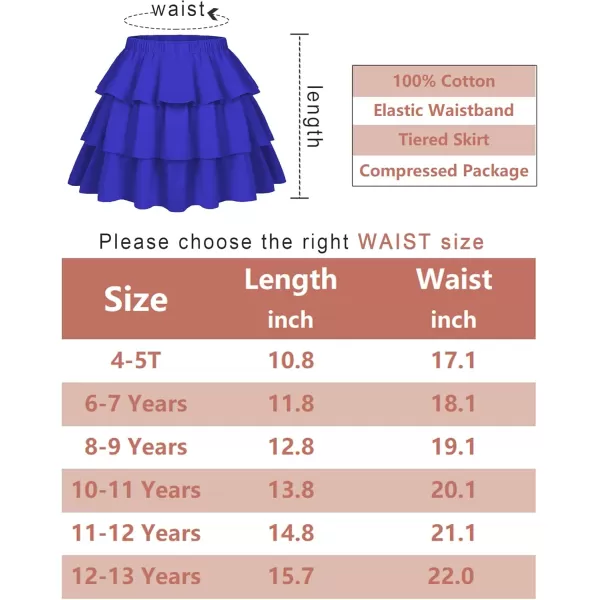 Arshiner Girls Summer Cute High Waist Ruffle Skirt Flared Pleated Solid Color Skirt