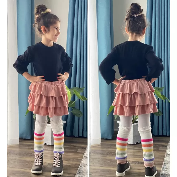 Arshiner Girls Summer Cute High Waist Ruffle Skirt Flared Pleated Solid Color Skirt