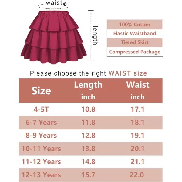 Arshiner Girls Summer Cute High Waist Ruffle Skirt Flared Pleated Solid Color Skirt