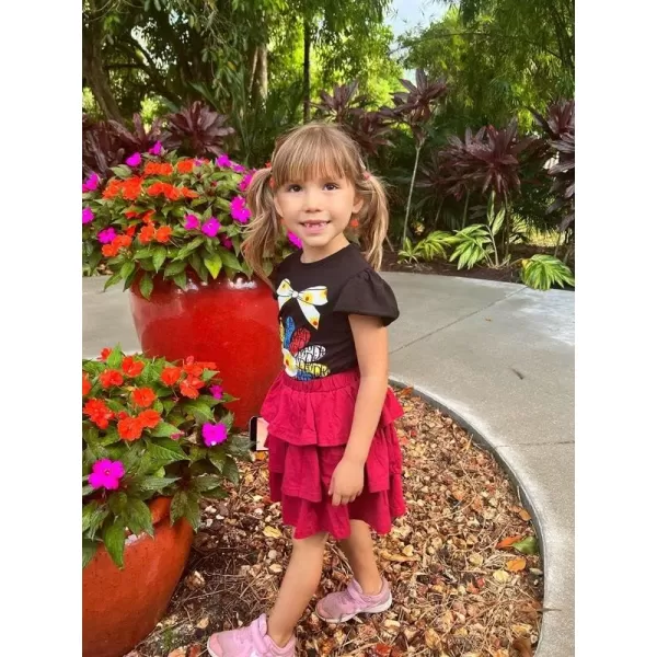 Arshiner Girls Summer Cute High Waist Ruffle Skirt Flared Pleated Solid Color Skirt