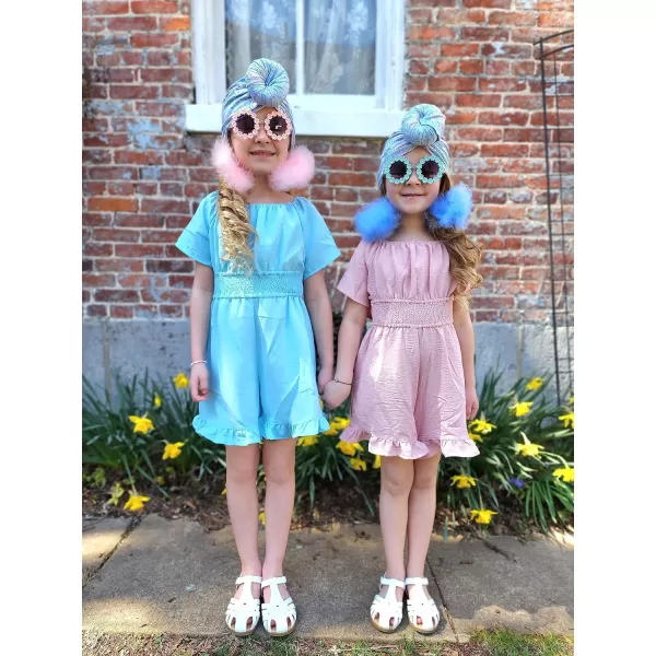 Arshiner Girls Summer Jumpsuits Tie Back Off Shoulder Short Sleeve One Piece Rompers Ruffle Smocked Casual Shorts Outfits