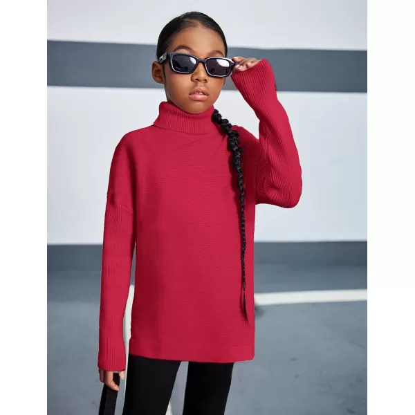 Arshiner Girls Sweaters Turtleneck Kids Tunic Long Sleeve Knit Chunky Pullover Jumper Tops