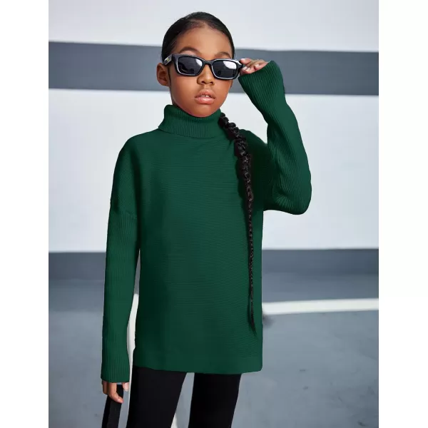Arshiner Girls Sweaters Turtleneck Kids Tunic Long Sleeve Knit Chunky Pullover Jumper Tops