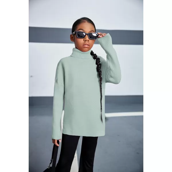 Arshiner Girls Sweaters Turtleneck Kids Tunic Long Sleeve Knit Chunky Pullover Jumper Tops
