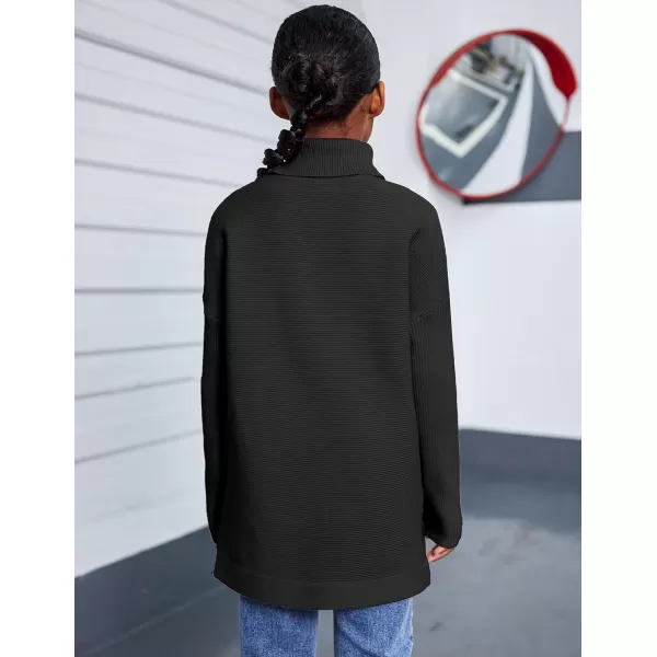 Arshiner Girls Sweaters Turtleneck Kids Tunic Long Sleeve Knit Chunky Pullover Jumper Tops
