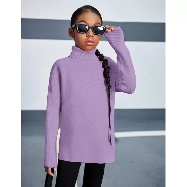 Arshiner Girls Sweaters Turtleneck Kids Tunic Long Sleeve Knit Chunky Pullover Jumper Tops