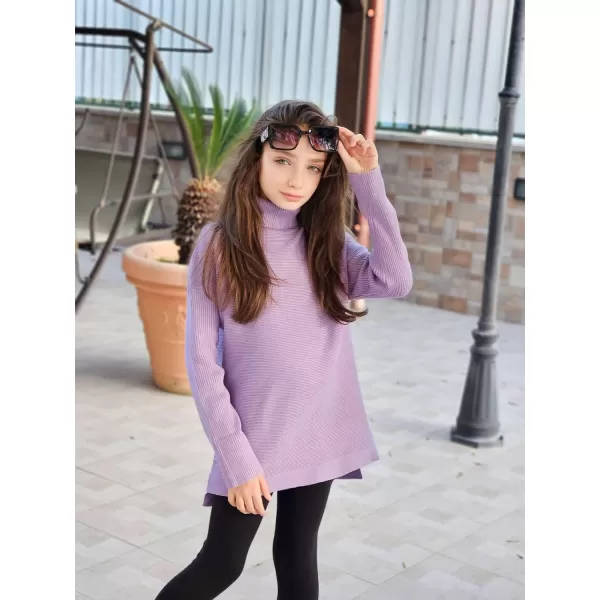 Arshiner Girls Sweaters Turtleneck Kids Tunic Long Sleeve Knit Chunky Pullover Jumper Tops