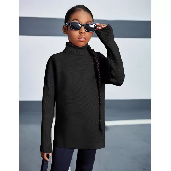 Arshiner Girls Sweaters Turtleneck Kids Tunic Long Sleeve Knit Chunky Pullover Jumper Tops