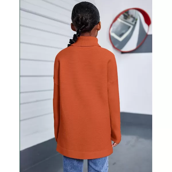 Arshiner Girls Sweaters Turtleneck Kids Tunic Long Sleeve Knit Chunky Pullover Jumper Tops