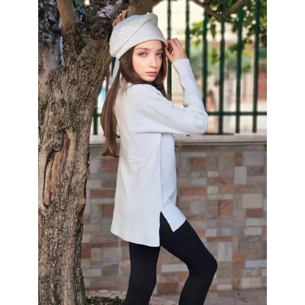 Arshiner Girls Sweaters Turtleneck Kids Tunic Long Sleeve Knit Chunky Pullover Jumper Tops