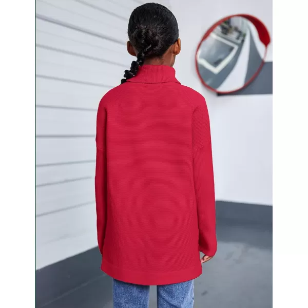Arshiner Girls Sweaters Turtleneck Kids Tunic Long Sleeve Knit Chunky Pullover Jumper Tops