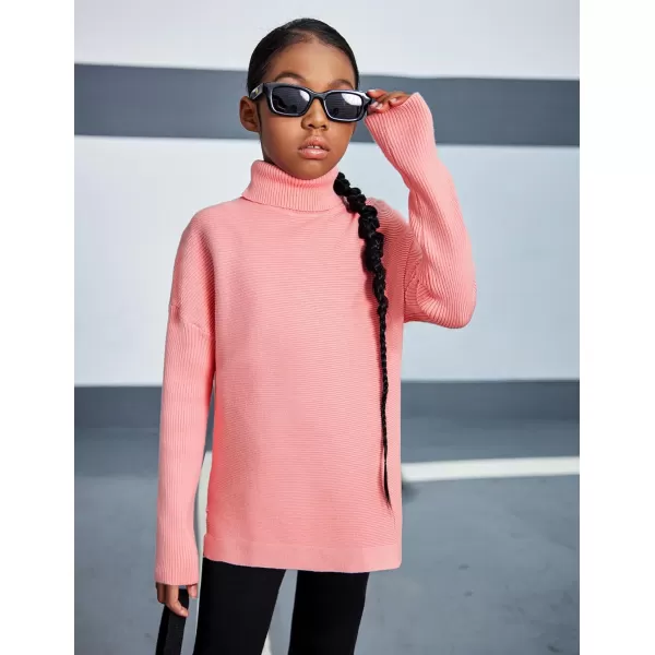 Arshiner Girls Sweaters Turtleneck Kids Tunic Long Sleeve Knit Chunky Pullover Jumper Tops