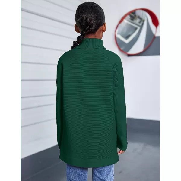 Arshiner Girls Sweaters Turtleneck Kids Tunic Long Sleeve Knit Chunky Pullover Jumper Tops