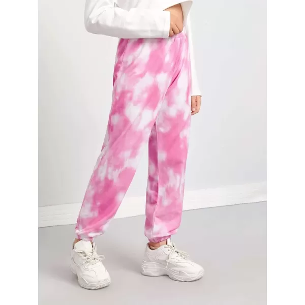 Arshiner Kids Girls Tie Dye Joggers Comfort Loose Sweatpants High Waist Trouser