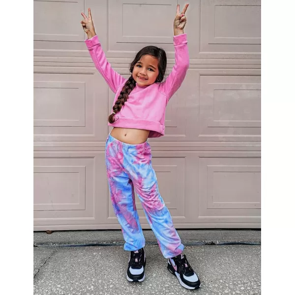Arshiner Kids Girls Tie Dye Joggers Comfort Loose Sweatpants High Waist Trouser