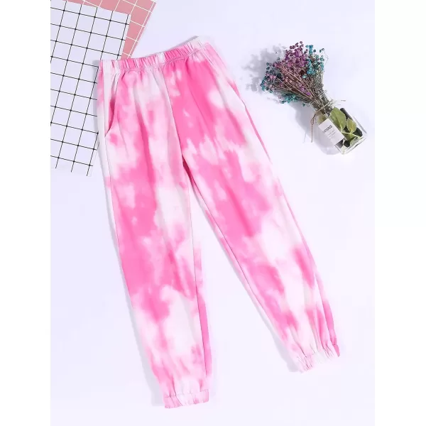 Arshiner Kids Girls Tie Dye Joggers Comfort Loose Sweatpants High Waist Trouser
