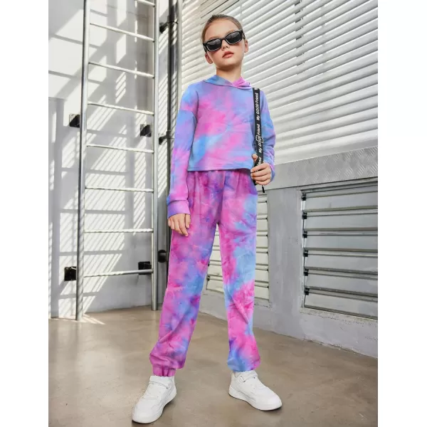 Arshiner Kids Girls Tie Dye Joggers Comfort Loose Sweatpants High Waist Trouser