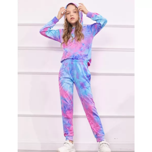 Arshiner Kids Girls Tie Dye Joggers Comfort Loose Sweatpants High Waist Trouser