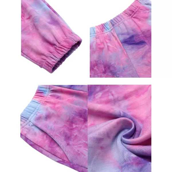Arshiner Kids Girls Tie Dye Joggers Comfort Loose Sweatpants High Waist Trouser