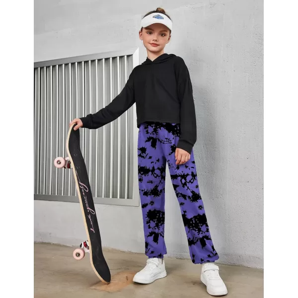 Arshiner Kids Girls Tie Dye Joggers Comfort Loose Sweatpants High Waist Trouser