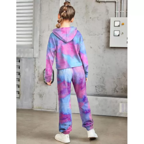 Arshiner Kids Girls Tie Dye Joggers Comfort Loose Sweatpants High Waist Trouser