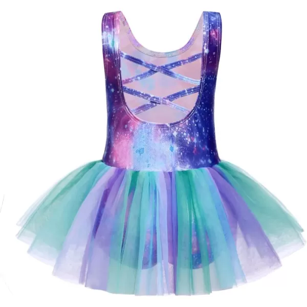 Arshiner Girls Dance Tutu Dress Sparkly Sequin Ballet Leotards Cross Back Ballerina Costumes for Toddler Party