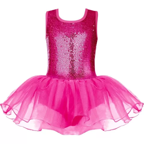Arshiner Girls Dance Tutu Dress Sparkly Sequin Ballet Leotards Cross Back Ballerina Costumes for Toddler Party