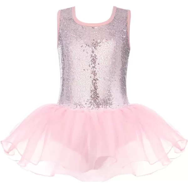 Arshiner Girls Dance Tutu Dress Sparkly Sequin Ballet Leotards Cross Back Ballerina Costumes for Toddler Party