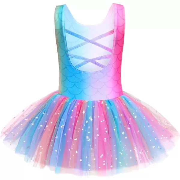 Arshiner Girls Dance Tutu Dress Sparkly Sequin Ballet Leotards Cross Back Ballerina Costumes for Toddler Party
