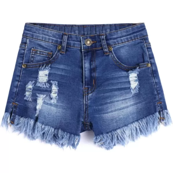 Arshiner Girl's Jean Shorts Ripped Frayed Raw Hem Denim Shorts