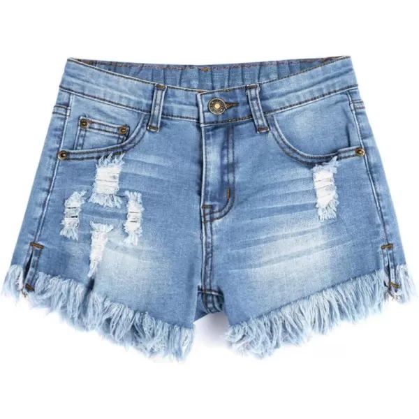 Arshiner Girl's Jean Shorts Ripped Frayed Raw Hem Denim Shorts