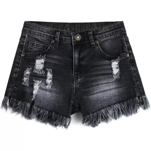 Arshiner Girl's Jean Shorts Ripped Frayed Raw Hem Denim Shorts