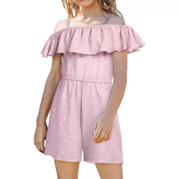 Arshiner Girls Kids Jumpsuit Off Shoulder Ruffle Romper Playsuit Summer Outfits Clothes Set