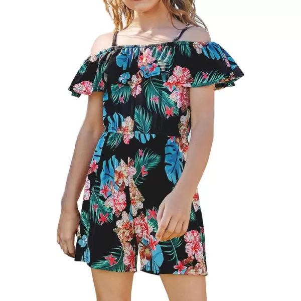 Arshiner Girls Kids Jumpsuit Off Shoulder Ruffle Romper Playsuit Summer Outfits Clothes Set