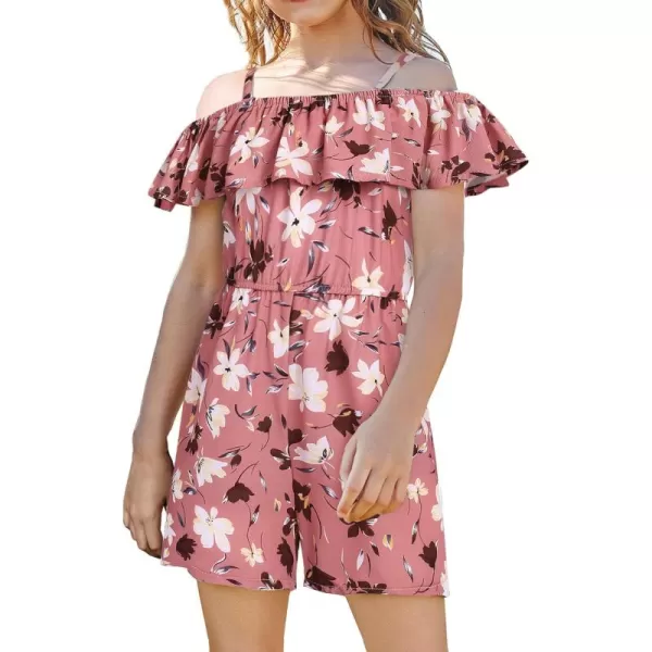 Arshiner Girls Kids Jumpsuit Off Shoulder Ruffle Romper Playsuit Summer Outfits Clothes Set