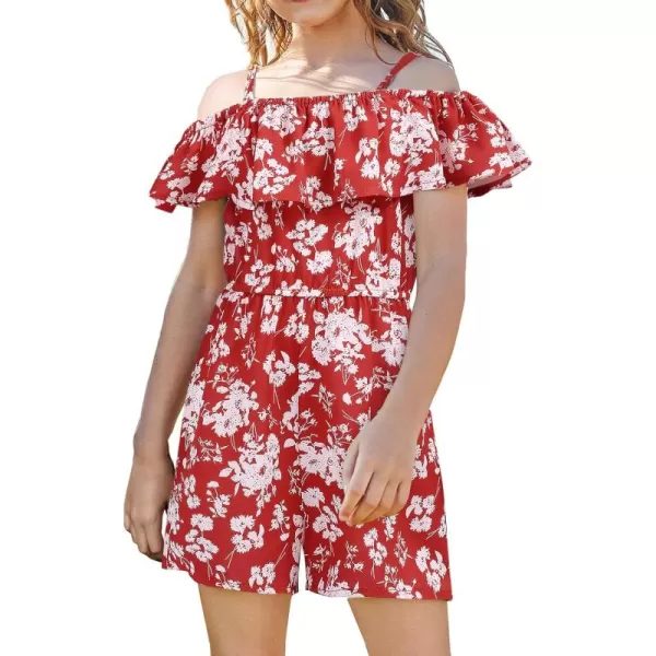 Arshiner Girls Kids Jumpsuit Off Shoulder Ruffle Romper Playsuit Summer Outfits Clothes Set