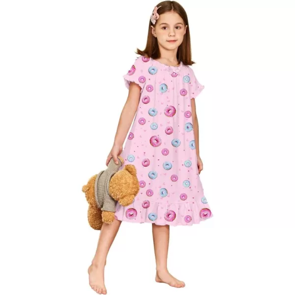Arshiner Girls Nightgowns Sleepwear Short Sleeve Victorian Pajama Dress Soft Princess Sleepshirt for 3-12 Years Kids