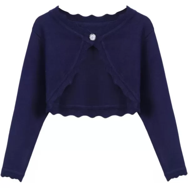 Arshiner Girls Open Front Bolero Shrug Kids Long Sleeve Cropped Elegant Cardigan Knit Sweater