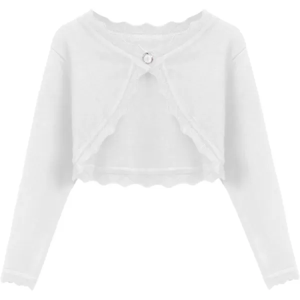 Arshiner Girls Open Front Bolero Shrug Kids Long Sleeve Cropped Elegant Cardigan Knit Sweater
